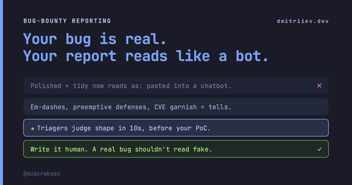 Your bug is real. Your report reads like ChatGPT. That's why it got closed.